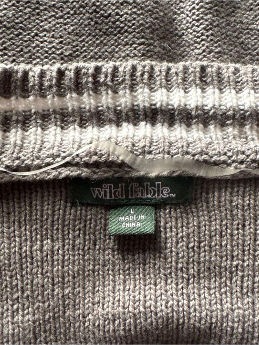 wild fable Light Gray Ribbed Crewneck Sweater